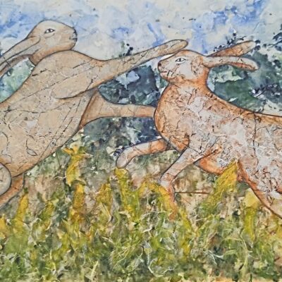 Montage from painted Japanese paper